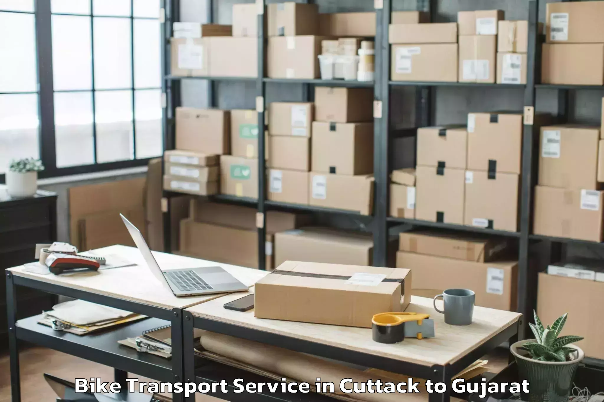 Reliable Cuttack to Patdi Bike Transport